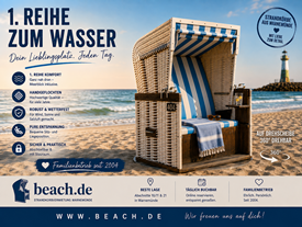 Strandkorb mieten Textilstrand Aufgang 10/11 Erste Reihe inkl. Drehscheibe